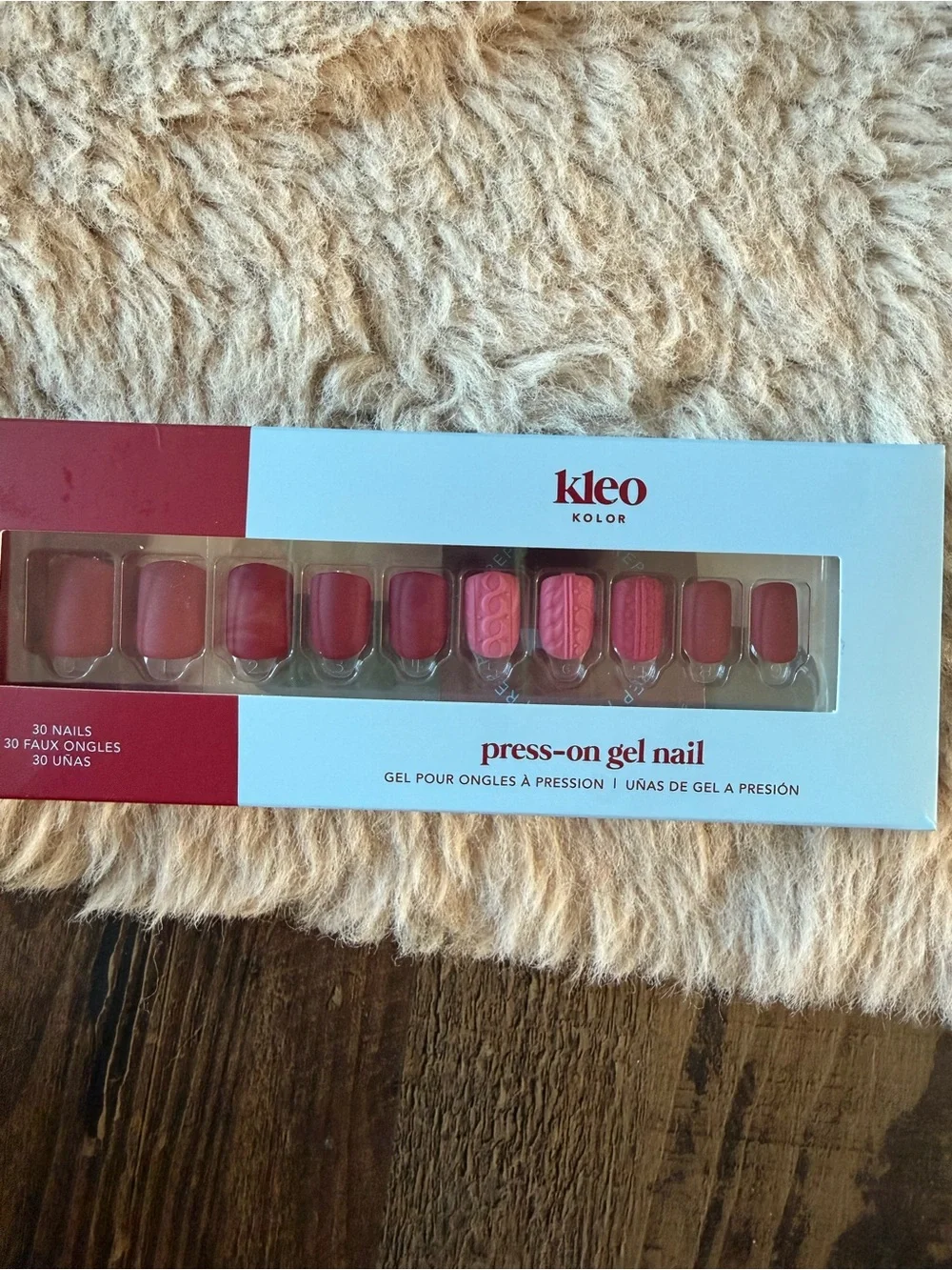 Kleo Kolor Pink Press-On Gel Nails — 30-Count Set